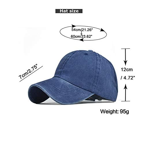 Image of SwooK Stonewash Baseball Ponytail Cap for Womens Girls High Ponytail Bun Cap Hat Half Top Ball Sport Adjustable Cotton Women Caps (Purple)