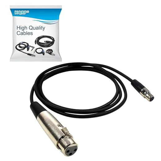 HQRP Mini TA4F a XLR (F) Conector derecho/Cable adaptador de micrófono compatible con Shure PGX-D/GLX-D/QLX-D/ULX-D