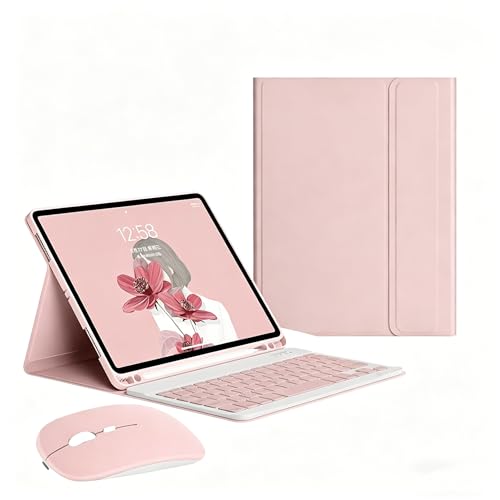 YEEHi �}�E�X�t�� �Ή� 2025 iPad Pro13�C���` (M5) �L�[�{�[�h �P�[�X 2024 iPad pro13�C���` M4 �J���[�L�[�{�[�h �J�o�[ ���� �L�����f�B�[�J���[ ���f�B�[�X ������ �y�����[ ���� �l�C(�s���N)