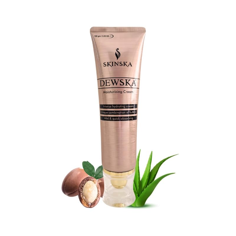 Dewska Moisturising Cream with Cocoa Butter, Shea Butter, Aloe Vera & Vitamin E, Daily Nourishing Face Cream for Soft & Smooth Skin Non-Greasy Moisturiser for Men & Women- 3.38 fl oz