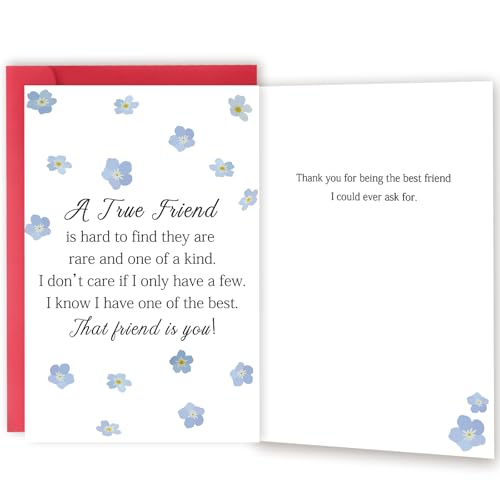 OJsensai Warm Friendship Greeting New Card, Funny Friendship Gift for Boy Girl, Special Bestie Gift, Friend Thank You Card, “A True Friend”