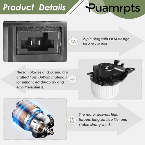 Image of AC Heater Blower Motor - Compatible with Ram ProMaster City 2015-2018, Ram ProMaster Rapid 2017-2020 - Motor Fan# PM4119, Front