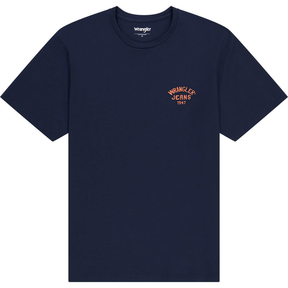 Wrangler Men's Small Logo Tee T-Shirt, Navy, L
