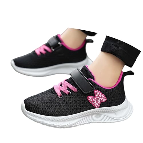 Girls Sneakers Breathable Mesh Lightweight Sports Shoes with Butterfly Design Non Slip Flexible Sole for Ages 4-16y2