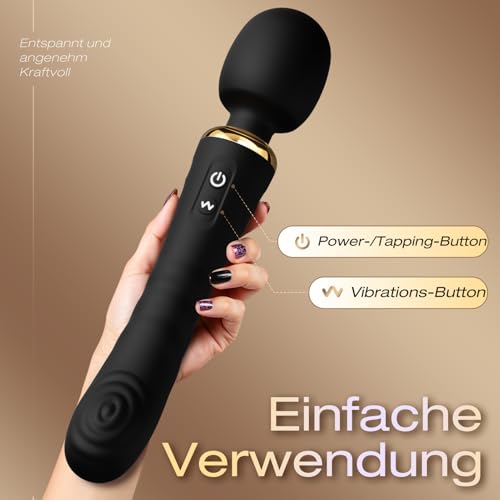 Gobeken Sex Spielzeug für die Paare Frau Männer Doppelkopf, Vibrator Vibratorensets für Frauen App-Steuerung, Sex Toys Sexspielzeug 5 Frequenz Vibration für Frauen 10 Stärke Dildo Analplug Schwarz
