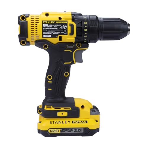 STANLEY FATMAX SCD700D2K 20V 13 mm Reversible Cordless Brushed Drill Machine Driver With 2x2.0Ah Li-ion Batteries, 1pc Charger, 2 Speed Gearbox & LED Worklight, 2 Year Warranty, YELLOW & BLACK product image 12