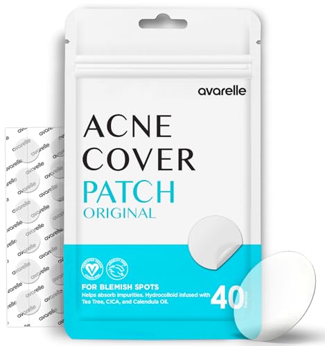 AVARELLE Acne Cover Patches, Eligible Hydrocolloid Pimple Patches for Face with Tea Tree Oil, Korean Skincare Zit Patches for Face | HSA Store Eligible Items | Vegan, Cruelty-free
