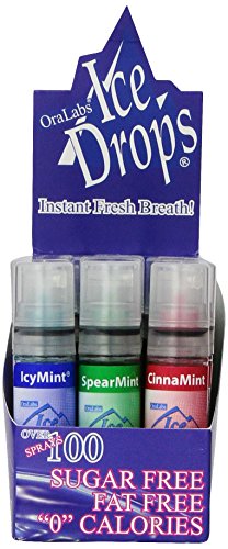 Ice Drop Breath Spray Variety Box of 4 Flavors, 24-Count