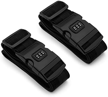 Cinghie Bagagli Con Lucchetto A Combinazione - Set 4 Pezzi Per Valigie
