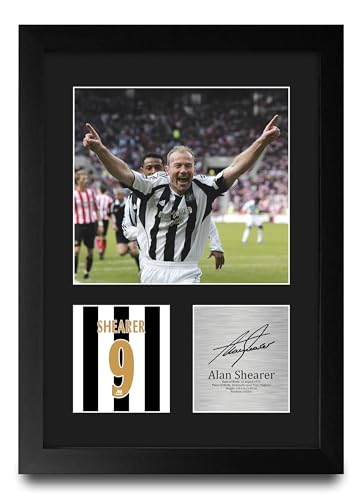 Alan Shearer Newcastle United poster encadré A4 signature imprimée football