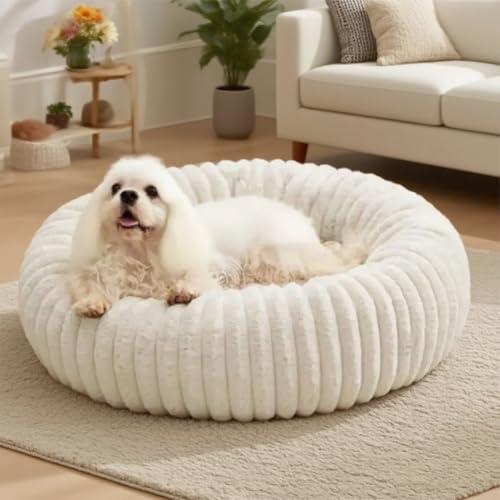 SHJOEE Cuccia Morbida per Cani Rotondo Cuscino Gatti Letto Donut Interno Soffice Lettino per Animali Domestici Cuccia per Gatto Fluffy Peluche Letti per Cani Lavabili Antiscivolo