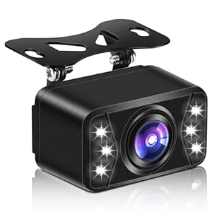 Vtopek Reversing Camera AHD 1080P Reverse Camera with 6 LED Lights Front/Rear View Camera for Car Van Caravan Car Rear Reversing Camera 170° Wide Angle IP69 Waterproof Parking Camera Universal 12-24V