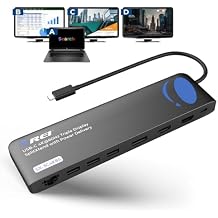 OREI USB C Docking Station Triple Monitor MST, No Drivers, Windows 3 Monitor Dock with 4K@60Hz 444 - SplitXtend Laptop Dock with 2 HDMI & DisplayPort, 85W PD, Ethernet, USB, SD/TF