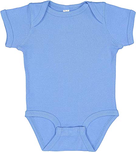 Rabbit Skins Baby Soft Short-Sleeve Bodysuit (4400) Carolina Blue, 6M