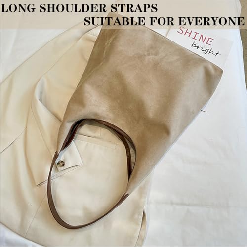 Image of Suede Hobo Bag for Women - Brown Retro Slouchy Purse - 2025 Upgrade New Fall Collection