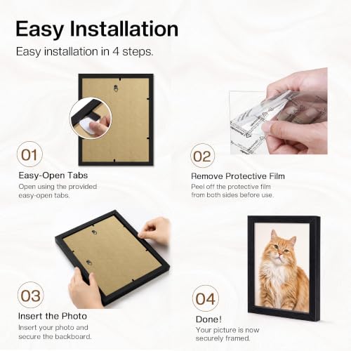 Image of Picrit 12x16 Picture Frame 3 Pack, Wall Mount Display, Black Wood Grain
