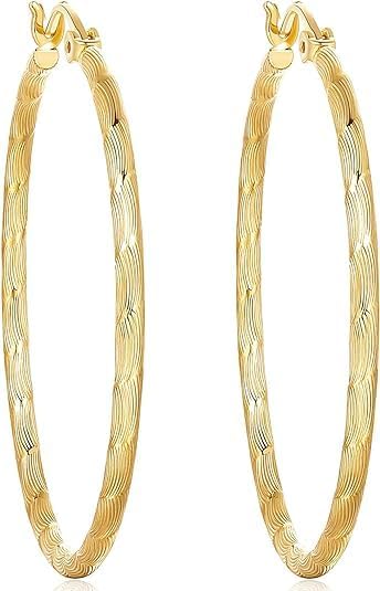 Hoop Earring for Women, Large Earrings, Radiant Earrings for Women, Eye-catching Thin Earring large hoops (gold)