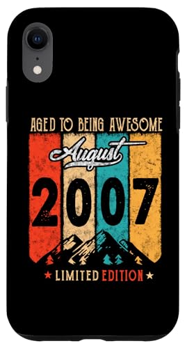 Coque pour iPhone XR 17 Years Old Retro Vintage August 2007 Funny 17th Birthday