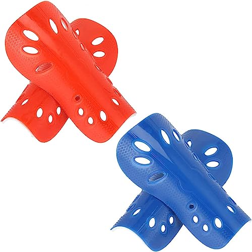 Soccer Shin Guards, 2 Pair Lightweight And Breathable Shin Guard Sleeves Adults And Kids, Calf Protective Gear Shin Guards For Youth Men & Women (Blue And Red) #TOP7