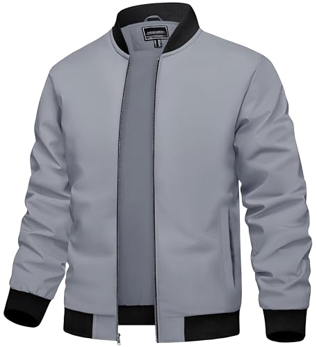Image of TACVASEN Men's Lightweight Jacket Spring Bomber Fall Windbreaker Casual Stylish Coats with Pockets