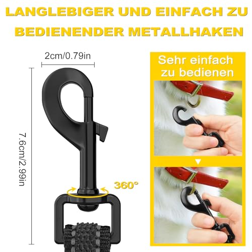 X XBEN Gumierte Hundeleine, Reflektierende 1M 1,2M 1,8M 2M 2,2M 3M Hundeleine mit Bequemem Griff, Strapazierfähiges Nylon Leine, für Alltag und Training, für kleine bis mittelgroße Hunde und Welpen