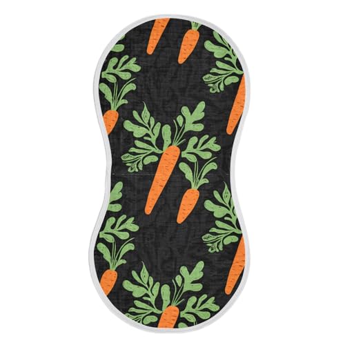 Muslin Burp Cloth for Baby 2PCS Carrots Black Super Absorbent Burping Cloths, Bibs for Newborn Boys Girls2