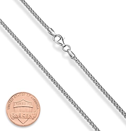 Miabella 7837 Italian 925 Sterling Silver Solid 2Mm Round Box Chain Necklace For Women Men, Made In Italy thumb #1