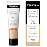 Protetor Solar Facial com cor 14,5% Mix de Filtros UV + 5% Niacinamida FPS 70 PS-05 Cor 1.0 com 30ml