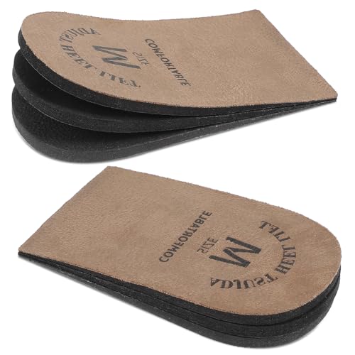 2 Pack Heel Lifts, Adjustable Heel Lifts for Leg Length Discrepancy, Women Man Shoe Lift Pain Relief, Brown Heels Pads for Shoes(Medium)