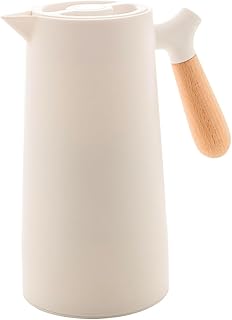 Garrafa térmica 1 litro café água chá com cabo de madeira nórdica de p