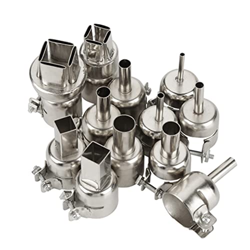 Hot Air Nozzle, 12pcs, Heat Nozzle Hot Air Nozzle Heat Nozzles Kit For 850 Hot Air Soldering Station Repair Tool