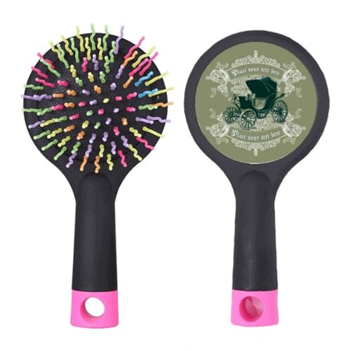 Brosse à cheveux démêlante design vert foncé et coussin de soin