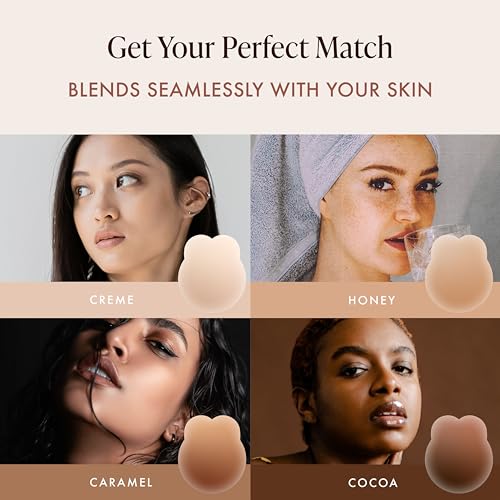 Bare Babe Protetores De Mamilos Para Elevação - Silicone Reutilizável À Prova D'Água, Nude, 4 Tons