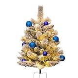 Pathway Kerstbomen Batterij Aangedreven Tuin Stake Lights met 8 Verlichtingsmodi, 0,80 m Prelit Multicolor Yard Stake Kerstboom Verlichting voor Outdoor Gazon, Patio, Pathway Holiday Decor Feestelijk