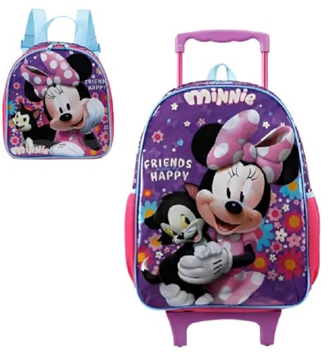 Kit Mochila De Rodinha 16 Minnie X1 Grande + Lancheira 11400 Xeryus