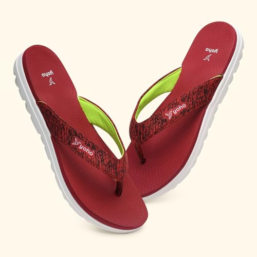Image of YOHO Fauna 002 V-Strap Slippers for Women | Lightweight EVA Comfort | Platform Sole | Breathable Fabric Upper | Shock Absorption | Water-Resistant | Easy to Style