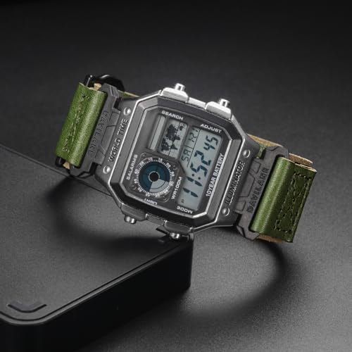 Image of Quick Release Watch Band Strap for Casio F-91W F-94W F-105W F-84W W-735H W-800H SGW-300H SGW-400H A158WA AE-1000W,18mm Leather Hook & Loop Casio strap