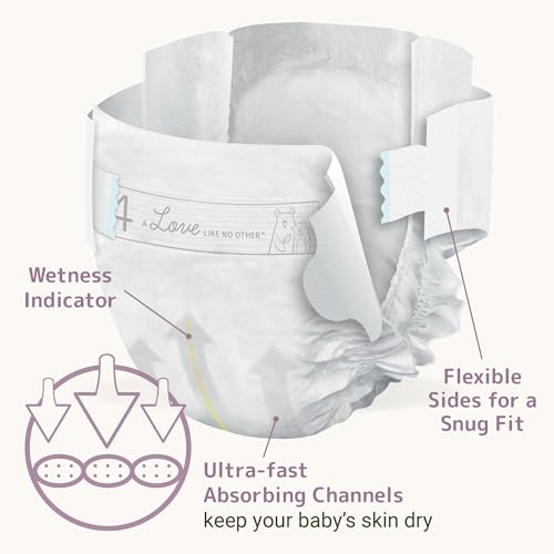 Image of Bambo Nature Hypoallergenic Dream Baby Diapers, Premium Eco-Labeled Sustainable Diapers, Enhanced Leakage Protection, Totally Chlorine-free, Skin Friendly, and Super Absorbent - Size 4 (324 Count)