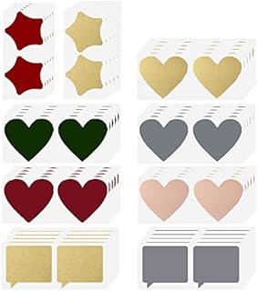 90 pcs Scratch Off Labels Stickers, CNYMANY 3-inch Self-Adhesive Peel and Stick DIY Labels for Scrapbook Games Party Gift Postcard - Heart, Dialog, Star Shaped