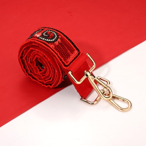 Image of YAHPERN Beaded Purse Straps Game Day Purse Strap Replacement Sequin Crossbody Football Purse Strap for Stadium Clear Bag