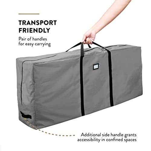 ZOBER 600D Oxford Fabric Large Christmas Tree Storage Bag - Fits 9 Ft Artificial Trees - Tear Proof Waterproof Christmas Tree Bag For Storage Box For Xmas - Strong, Durable Handles - Card Slot - Gray - Image 4