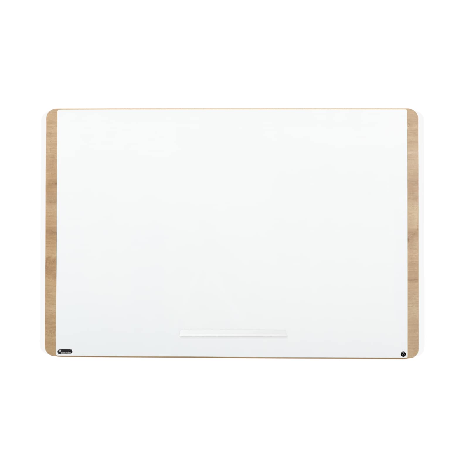 Rocada | Pizarra Blanca Magnética Natural - Marco de Madera - Borrado en Seco - Bandeja para Rotuladores - 75 x 115 cm
