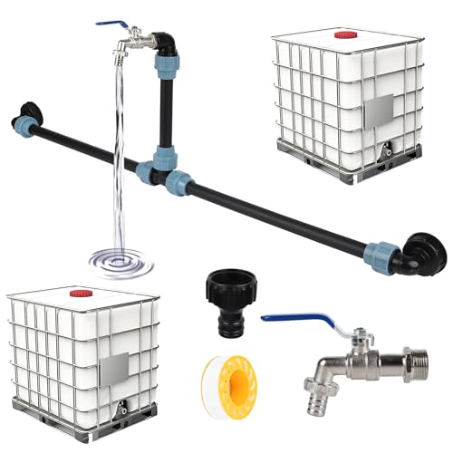 IBC Outlet tap IBC Tank Fittings 1000L Water Tank tap Valve with 1/2 inch Connection Adapter for S60x6 Water Storage Tank Tap Garden (Serialised)
