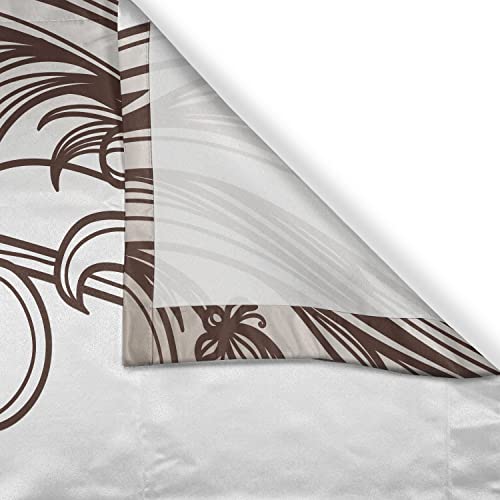 Ambesonne KC_59690_55X39 Art Nouveau Kitchen Curtains, Vintage Victorian Renaissance Curving Branches In Earth Tones Classic, Window Drapes 2 Panel Set thumb #2