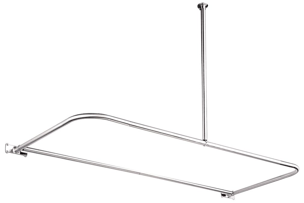 Elements of Design D-Type Shower Rod, Polished Chrome