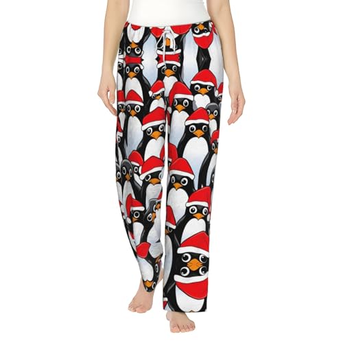 Pyjama pingouins de Noël anti-froid en flanelle douce pour femme frileuse