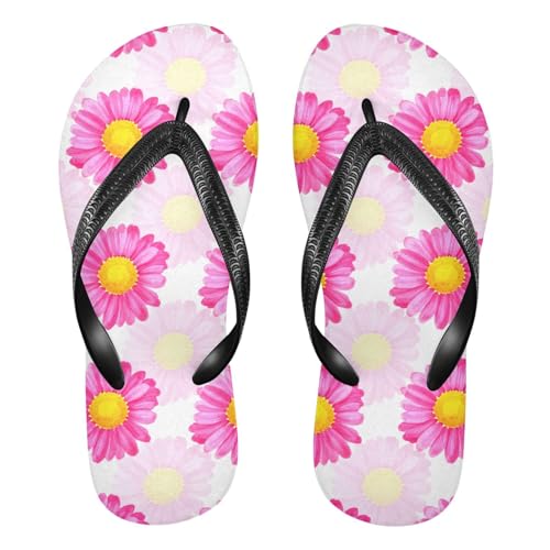 Pink Flowers Blossom Flip Flops for Beach Thong Sandals Anti-slip Lightweight Beach Shoes for Indoor Outdoor House