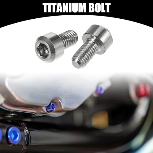 Image of 4 Pcs M5x9mm Universal Titanium Bolt - Bicycle Motorcycle - Titanium Stem Bolts Stronger - Titanium Alloy Silver Tone