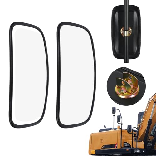 2 piezas de espejos universales para tractor, 33 x 18 cm, espejos retrovisores de PVC para autobús, camión, espejos de marcha atrás con carcasa y soporte para agricultura