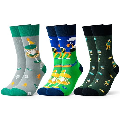 Belloxis Disc Golf Gifts Funny Novelty Golfing Socks for Mens